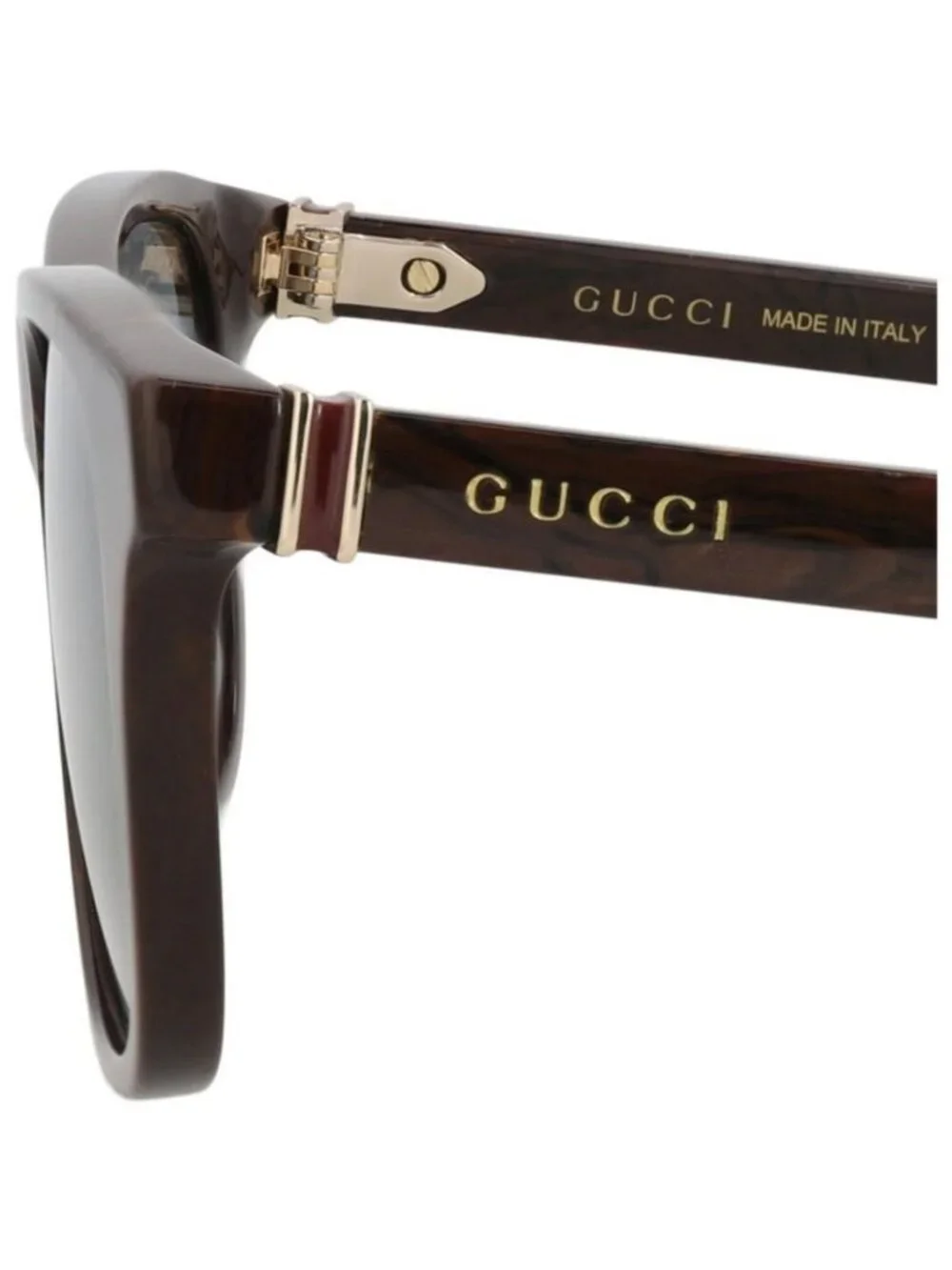 New Gucci Mens Square/Rectangle Brown Brown Grey Fashion Designer Sunglasses